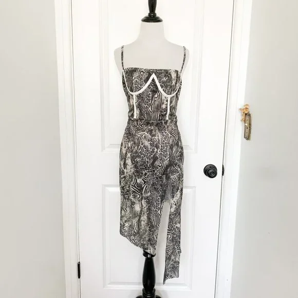 ASOS | Dresses | Asos Animal Print Thigh Slit Dress | Poshmark